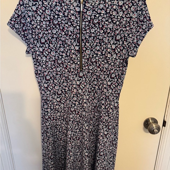 Michael Kors Blue A-Line Midi Dress with V-Neck - Picture 5 of 5